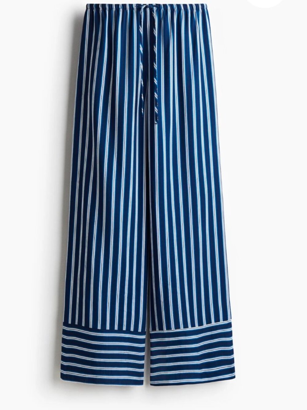 H&M Blue Stripped Drawstring Twill Pants